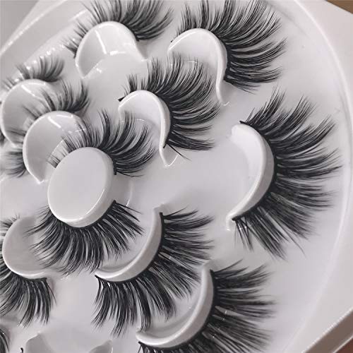 False Eyelashes 3D Lashes Pack Fur Long Lashes Reusable Soft Fake Eyelashes 7 Pairs