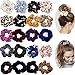 20 Pack Scrunchies for Girls Soft Velvet Hair Scrunchies Chiffon Flower Ponytail Holder Elastic Hair Bands Hair Ties Hair Accessories for Women Teens