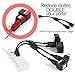 ClearMax Y Splitter Power Cable Extension Cord 3 Prong, Power Cord Splitter 16 AWG, Cable Strip Outlet Extender Saver UL Approved, 1 Foot, 5 Pack Black