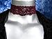 Twilight's Fancy Floral Elastic Stretch Lace Choker Necklace (Dark Red Burgundy, Large)