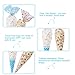 Delaman 50pcs Transparent Cone Bags Clear Cone Shaped Treat Bags with Twist Tie for Favor Christmas Candy Popcorn Handmade Cookies Christmas Party (Blue)