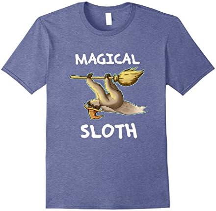 Mens Funny Magical Sloth Lover Gifts Cute Graphic Sloths TShirts Large Heather Blue