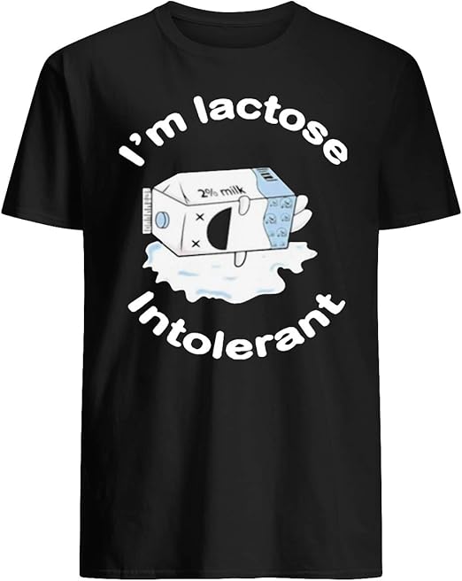 Cognifield I'm Lactose Intolerant Milk TShirt Amazon.co.uk Clothing