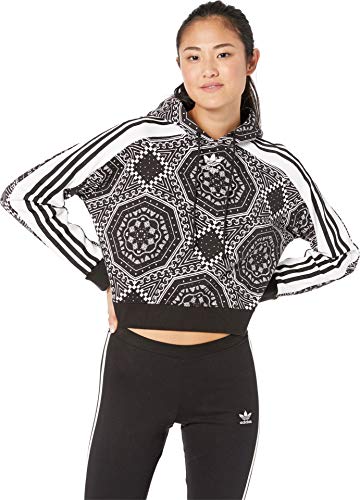 adidas Originals Women's Cropped Hoodie Black/White X-Small