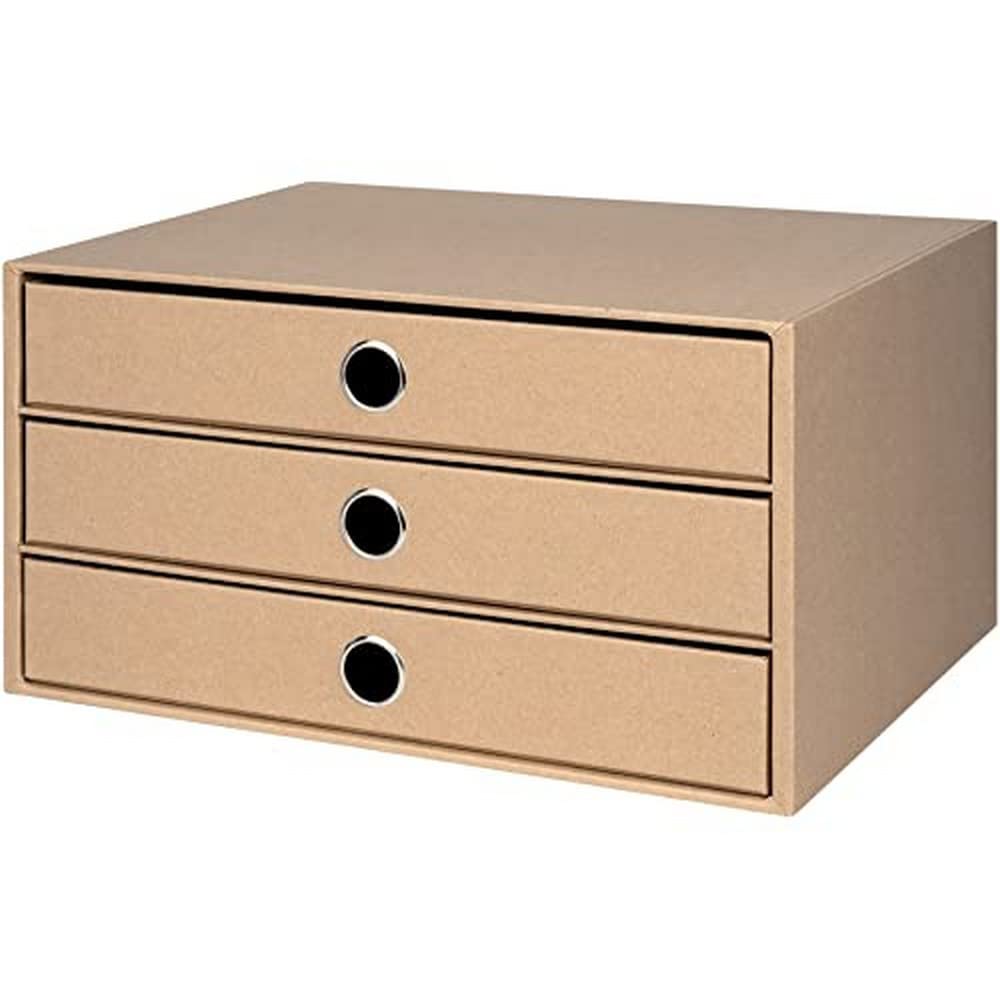 Rössler Papier 1524452623 - S.O.H.O. 3-ladenbak voor A4, met grijpgat, kraft, 343 x 250 x 185 mm, 1 stuk — image 1