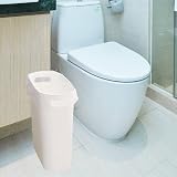 Caxmtu 10L Small Plastic Bathroom Bin with Handles 2 Pack White view 3