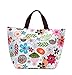 Ecokaki(TM) Womens Girls Kids Insulated School Travel Outdoor Thermal Waterproof Carrying Lunch Tote Bag Cooler Box Picnic Lunchbox Handbag, Flowers by Ecokaki