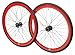 Retrospec Mantra 700c Deep V Fixed-Gear/Single-Speed Wheelset, Red