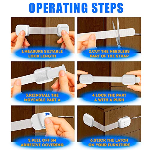 image for DAGEDA Multipurpose Baby Safety Cabinet Lock Latch Kit - No Tools -Top