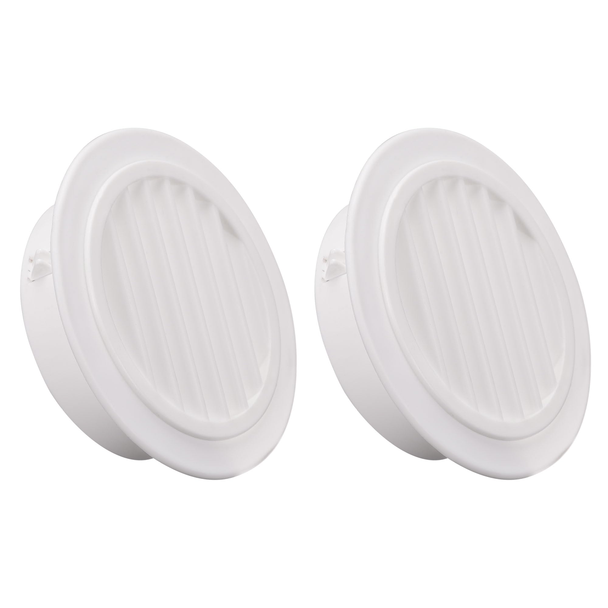 sourcing map Round Vent Cover, PP Plastic Detachable Air Vent Exhaust Louver for 4" - 4.3" Diameter Hole 2pcs