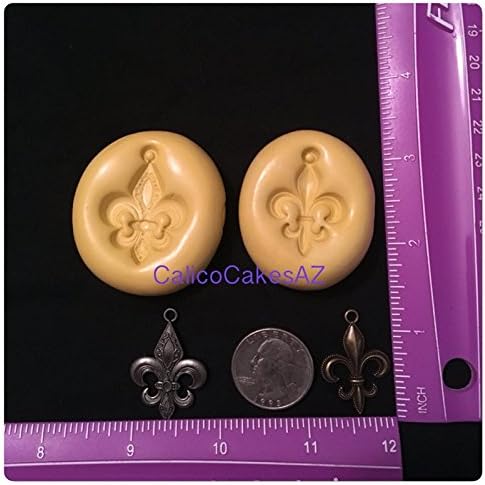 2 Fleur De Lis Mardi Gras Fondant Mold Set Chocolate Candy Gumpaste Soap Resin Clay