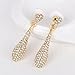 YINLI Full Crystal Rhinestone Gem Tear Drop Pendant Necklace Earrings Jewelry Sets