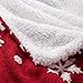 Christmas Sherpa Fleece Twin Size Throw Blanket Red and White Holiday Blanket 60x80 inches - Fuzzy Warm Throws for Winter Bedding, Couch