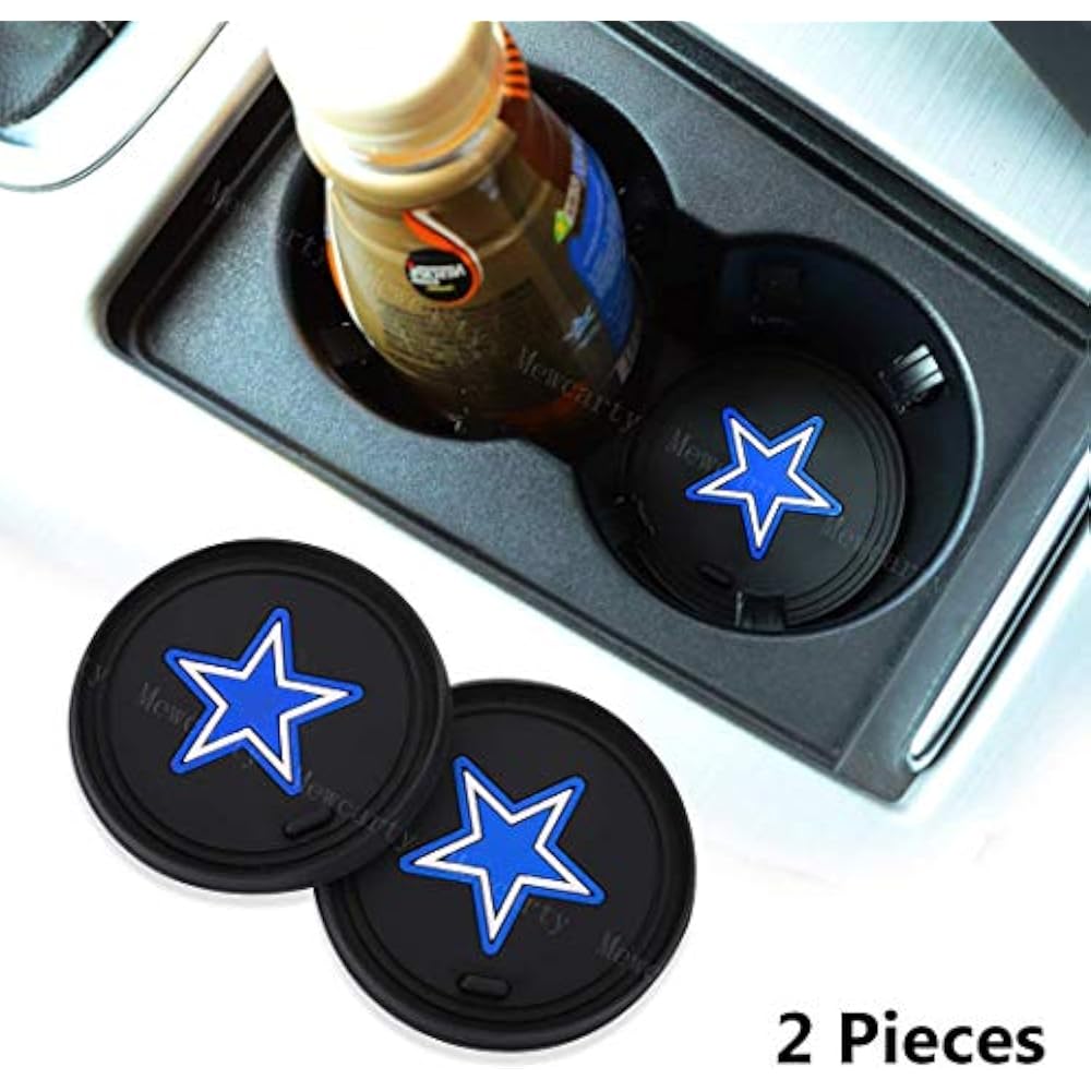 2 Pack Car Cup Holder Coaster, Soft Rubber Pad Set 2 ...