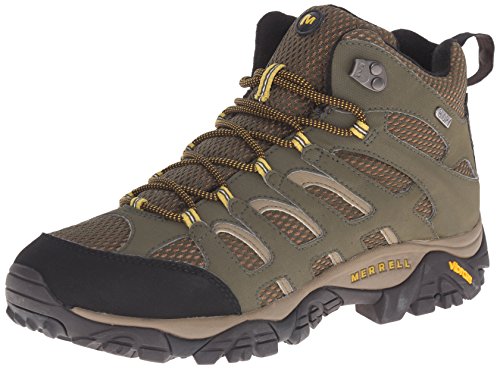 Merrell Men's Moab Mid Waterproof Hiking Boot, Olive, 10.5 M US