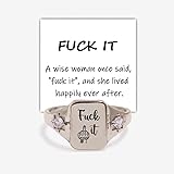 Fuck It Statement Letter Engraved Ring, Handmade
