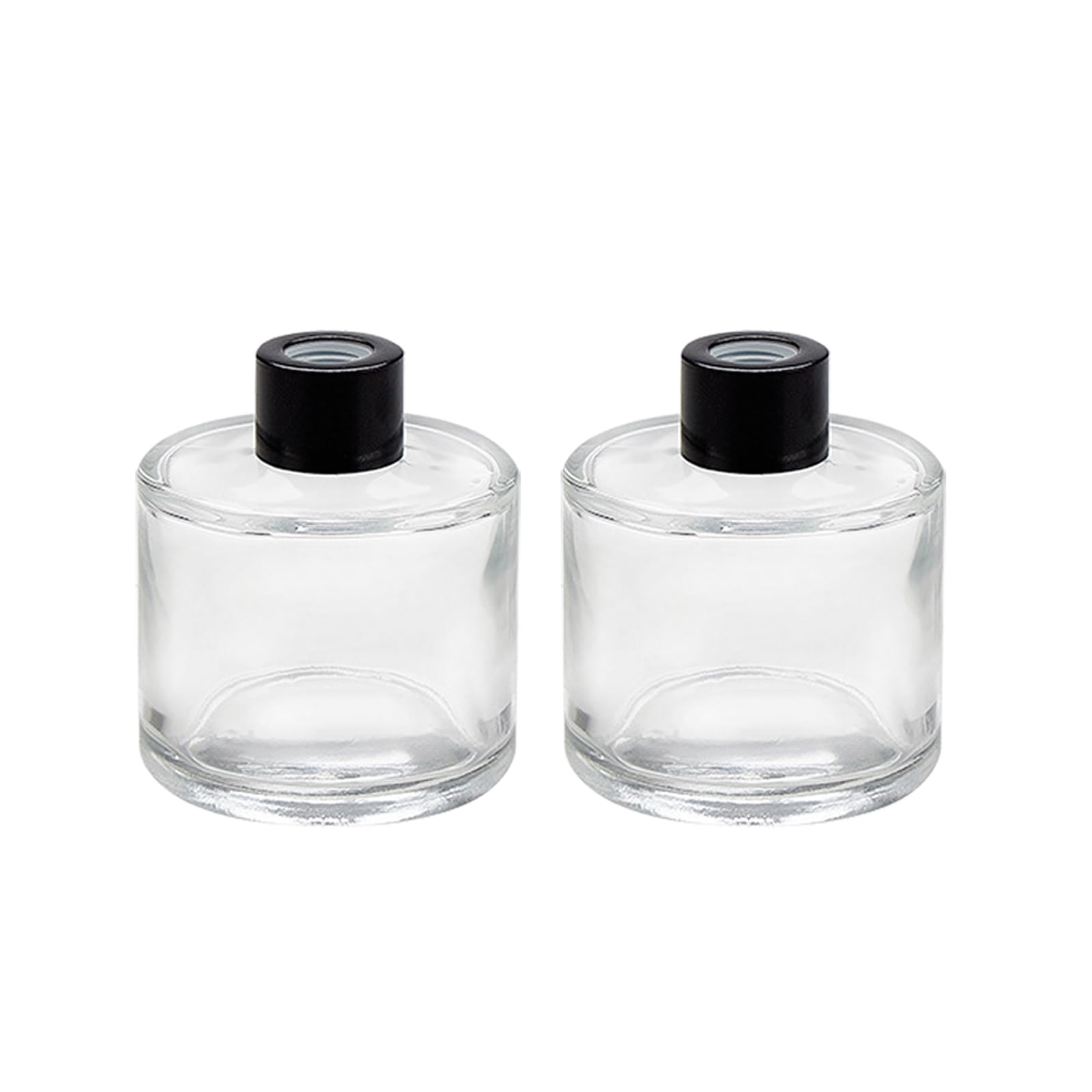 2 PCS 50ml/1.7oz Empty Clear Round Glass Diffuser Jars Aromatherapy Diffusers Vase Fragrance Refill Aroma Dispenser for DIY Replacement Reed Diffuser Sets Craft Projects Wedding Party Decor