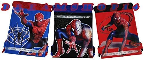 Spiderman 3pc. Drawstring Bags - Large Drawstring Bags