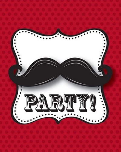 Creative Converting Mustache Madness Party Invitations, 8-Count