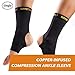 CopperJoint Athletic Foot Ankle Compression Sleeve – Pull On Copper Ankle Brace Women Support, Foot Sleeves, Breathable Elastic Braces Design for Basketball, Running, Sports - Single, Medium