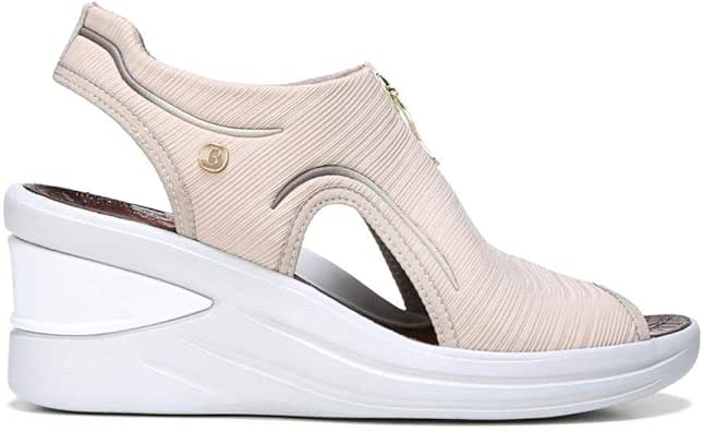 Amazon.com | BZees Women's Vinny Slingback Wedge Sandals, Tan, 10 W | Platforms & Wedges