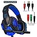 Gaming Headset for PS4 Xbox One, hyfanda Over Ear Gaming Headphones with Mic, Stereo Bass Surround, Noise Reduction, LED Lights and Volume Control for Laptop, PC, Mac, iPad, Smartphones (Blackblue)