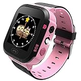 SZBXD Kids GPS Smartwatch, 1.44 inch Touch Anti-Lost Smart Watch for Children Girls Boys with Camera SIM Calls SOS Smartwatch Bracelet (T09-pink)