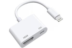 UNTVIE [Apple MFi Certified] Lightning to HDMI Adapter, No Power Needed 1080P Video & Audio Sync Screen Converter with Lightning Charging Port, iPhone to HDMI Adapter Compatible with iOS
