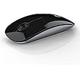 RAPIQUE Bluetooth Wireless Mouse - (BT5.1+USB) Slim Dual Mode Computer Mice with Quiet Click, Low Power, and 1600 DPI, Portable Mouse for MacBook, Laptop, iPad Pro/Air, Surface Pro (Black)