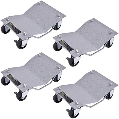 Heaven Tvcz Vehicle gray Car Auto Repair Diamond Gray 4 X 3 Set Tire Wheel Dollies Dolly Moving for moving cars, boats, planes and more!