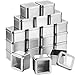 Pangda Empty 4-Ounce Capacity Clear Top Square Silver Metal Tins Great for Gifts,and Treasures (20 Pack)