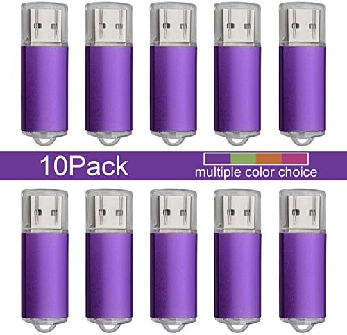 JUANW 10PCS 4GB USB Flash Drive Rectangle Model Memory Stick Pen Drive 4G Thumb Drive Purple