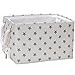 Sea Team Collapsible Rectangular Fabric Storage Bin Decorative Wardrobe Shelf Basket Organizer with Rope Handles for Clothes Storage & Toy Organizer (Grey Star)