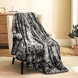 joybest Faux Fur Throw Blanket for Couch, Tie-Dye