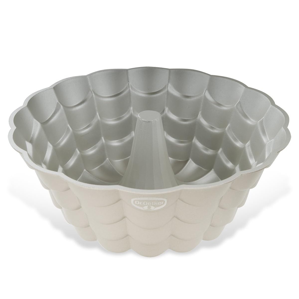 Dr. Oetker Floral Round Cake Mould, Diameter 24cm, Fluted Cake Tin, Non-Stick, Festive Design, Baking Art for Impressive Creations, Colour: Cream/Metallic — image 1