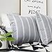 Home Brilliant 2 Packs Striped Euro Sham Pillow Cover for Decorative Cushion Covers for Sofa Bed Room, 24 x 24 inches(60x60cm), Grey