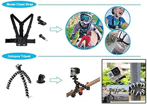 YHTSPORT 11-in-1 Action Camera Accessory Kit Compatible with GoPro Hero 13 12 11 10 9 8 Max 7 6 5 4 Black GoPro 2018 Session Fusion Silver White Insta360 DJI SJCAM APEMAN AKASO etc - Image 4