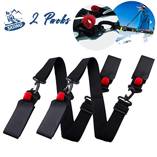 Women and Kids 2 Packs Ski Straps Ski and Pole Carrier Strap Adjustable