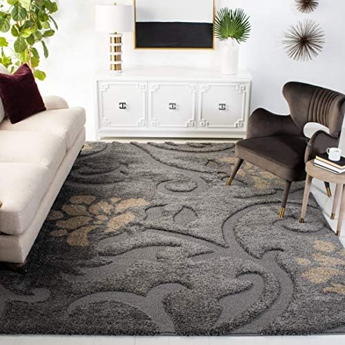 Safavieh Florida Shag Collection Sg4648013 Grey And Beige Area Rug (53" X 76")