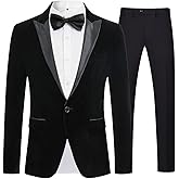 Cloudstyle Mens 2-Piece Suit Peaked Lapel 1 Button Tuxedo Slim Fit Dinner Jacket Pants