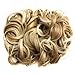 FESHFEN Short Messy Curly Hair Bun Piece Up Do Drawstring Ponytail Hair Extensions Chignon Hair Comb Clip Scrunchy Scrunchie-27T613 Strawberry Blonde & Bleach Blonde Ombre