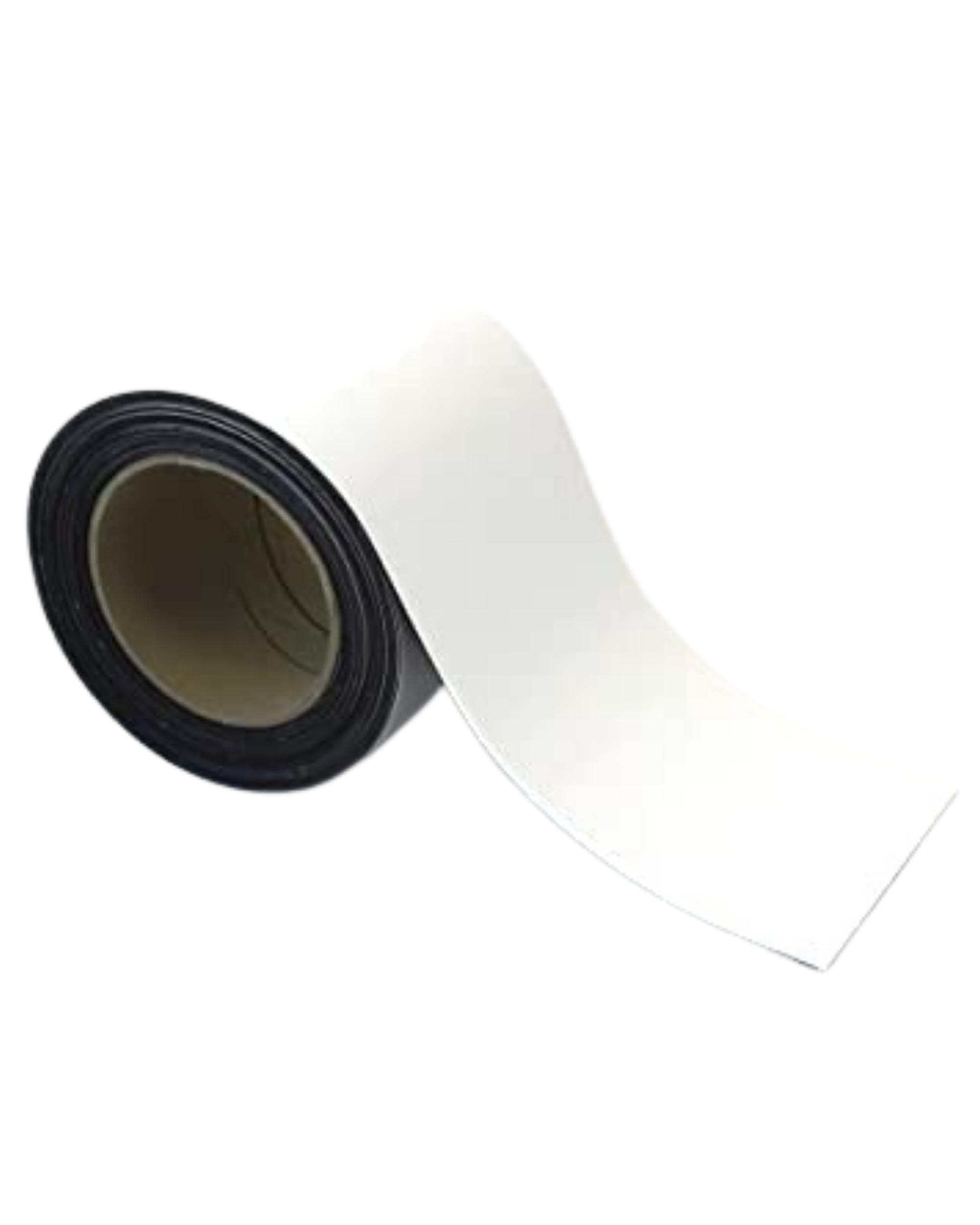 Magnetic Steel Easy-Wipe Tape, Thin & Flexible, Cut to Fit Strip, Strong Magnetic Tape, High Visible Identification, Suitable For All Non-Magnetic Surfaces - White - H.100mm x W.10M
