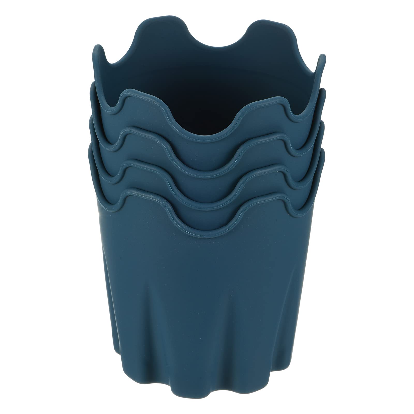 PATIKIL Silicone Plant Pot 4", 4 Pack Round Flower Planter Decorative Container for Indoor Outdoor Gardening, Green
