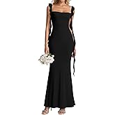 KUTUMAI Elegant Long Formal Wedding Guest Dresses for Women Ruffle Bodycon Cocktail Party Maxi Dress