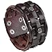Zysta Cool Punk Rocker Wide Cuff Wristband Bracelet Mens Gothic Biker Braided Style Genuine Leather Bangle 8.5