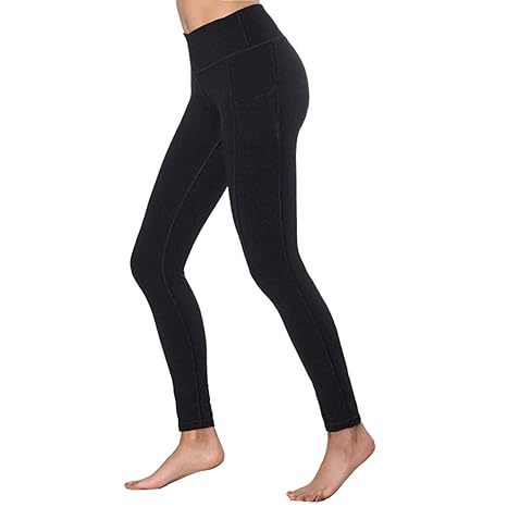 TianWlio Leggings Damen Frauen Hohe Taillen Yoga Hosen Taschen Bauch Trainings Laufende Sport Gamaschen Schwarz XS-XXL