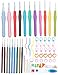 11Pcs Crochet Hooks Set with 9Pcs Lace Hook 0.5mm-8mm Ergonomic Grip Handles Compatible Arthritic Hands