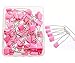 Waykino 50PCS Kids Pins Plastic Head Baby Safety Pins Safety Hold Clip Locking Infant Cloth Diaper(Pink)