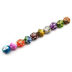 Smartdealspro 10-Pack 20 Sided Dice D20 Polyhedral