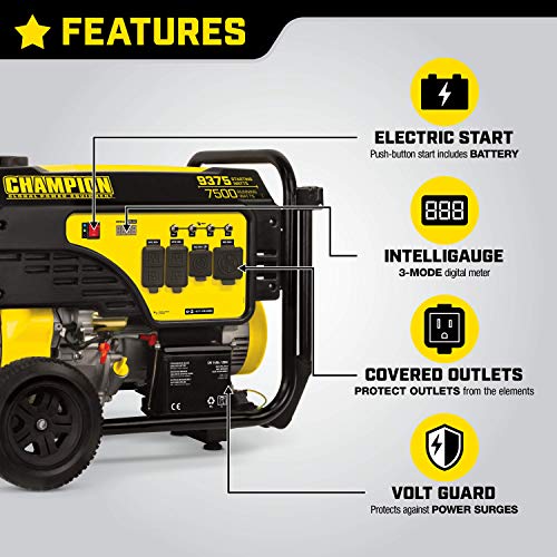Champion Power Equipment 100538 9375/7500Watt Portable Generator with